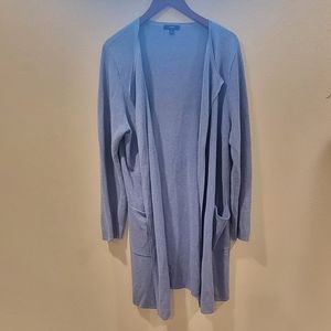 J. Crew Juliette Collarless Linen Blend Knit Sweater, Periwinkle - Sz L